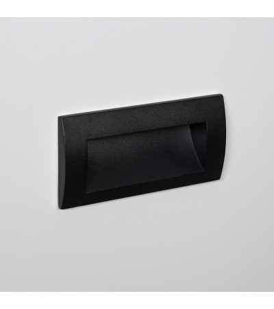 Balise LED Extérieure 4W Encastrable au Mur Rectangulaire Elin Noire - 88013 - vue 1