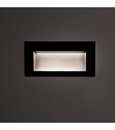 Balise LED Extérieure 4W Encastrable au Mur Rectangulaire Elin Noire - 88013 - vue 4