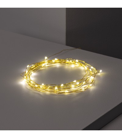 Guirlande LED Fil de Fer Dorée à Piles 10m - 7069 - vue 6