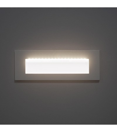 Balise LED Extérieure 7W Encastrable au Mur Rectangulaire en Aluminium Groult Blanche - 87905 - vue 4