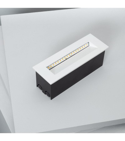 Balise LED Extérieure 7W Encastrable au Mur Rectangulaire en Aluminium Groult Blanche - 87905 - vue 6