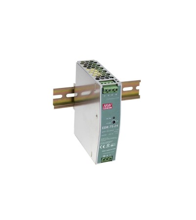 Alimentation 24V DC 75W 3.2A MEAN WELL EDR-75-24 pour Rail DIN