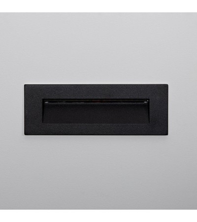Balise Murale Extérieure LED 7W Encastrable Rectangulaire Aluminium Noir Groult - 87908 - vue 4