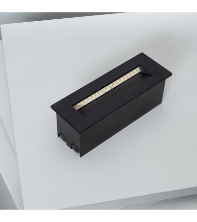 Balise Murale Extérieure LED 7W Encastrable Rectangulaire Aluminium Noir Groult - 87908 - vue 5