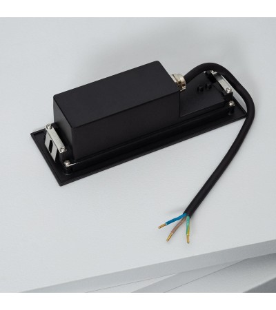 Balise Murale Extérieure LED 7W Encastrable Rectangulaire Aluminium Noir Groult - 87908 - vue 6