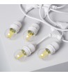 Kit Guirlande Waterproof 5.5m Blanche + 8 Ampoules LED E27 Filament 4W - 6296 - vue 11