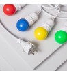 Kit Guirlande Waterproof 5.5m Blanche + 8 Ampoules LED E27 G45 3W de Couleurs - 84192 - vue 8
