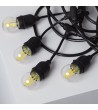 Kit Guirlande Waterproof 5.5m Noire + 8 Ampoules LED E27 Filament 4W - 6295 - vue 12