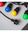 Kit Guirlande Waterproof 5.5m Noire + 8 Ampoules LED E27 G45 3W de Couleurs - 84223 - vue 9