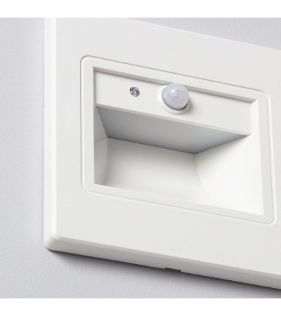Balise Murale LED 1.5W Encastrable avec Détecteur PIR et Crépusculaire Bark Blanche - 472 - vue 5
