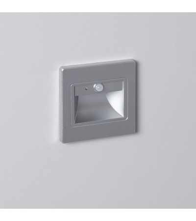 Balise Murale LED Encastrable 1.5W Bark avec Détecteur PIR Grise