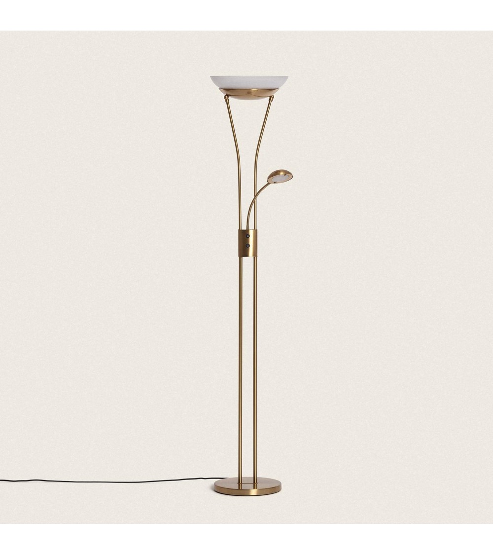 Lampadaire avec LED de Lecture Métal et Verre Ethan - 104687 - vue 2