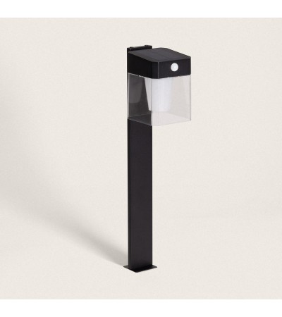 Balise sur Pied Extérieure Solaire LED 1,5W 46cm Aluminium avec Détecteur de Mouvement Efren Square