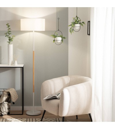 Lampadaire Métal et Bois Silinda WiFi avec Variateur - 80044 - vue 5