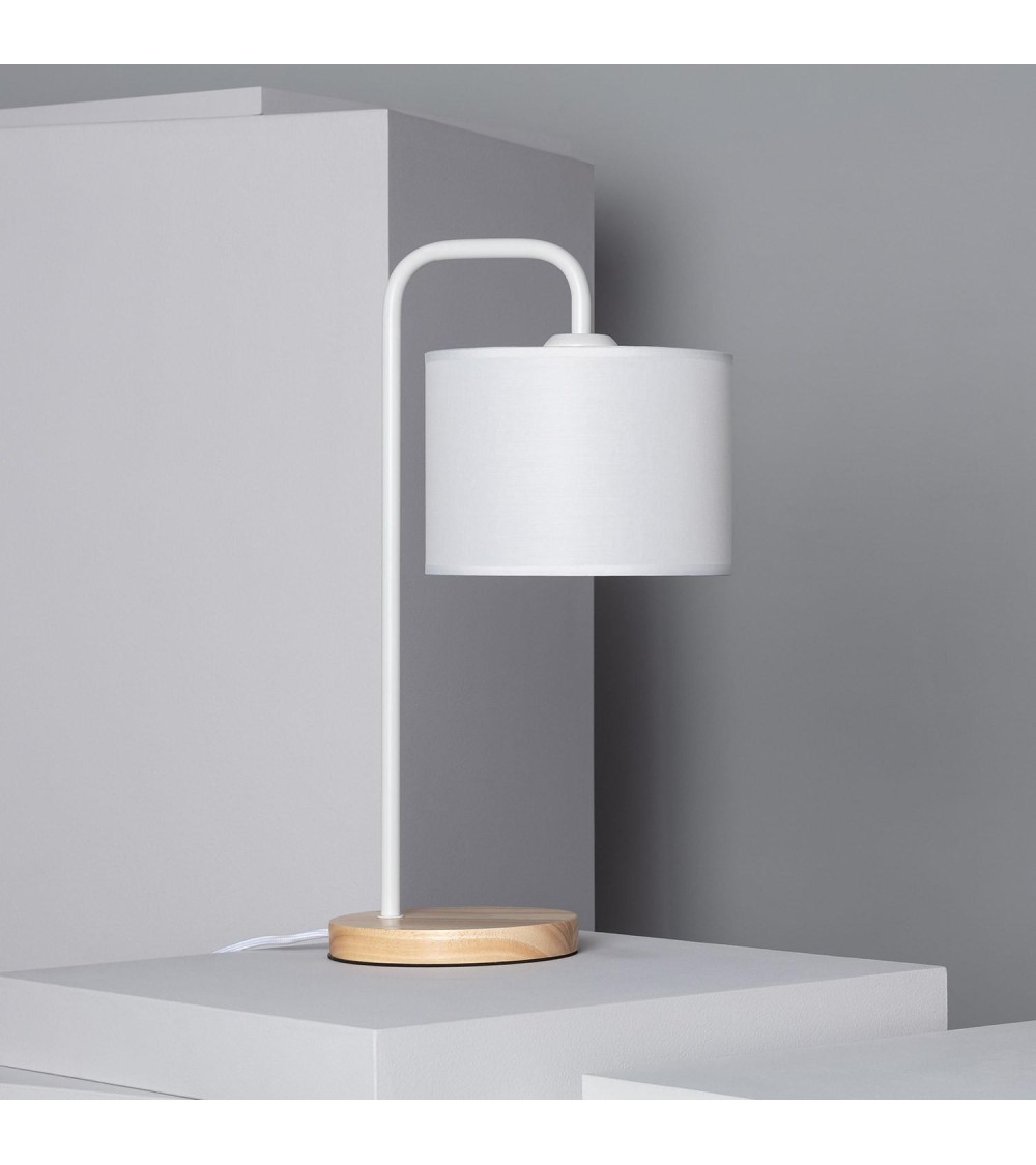 Lampe à Poser Bois et Tissu Diyara - 76400 - vue 3