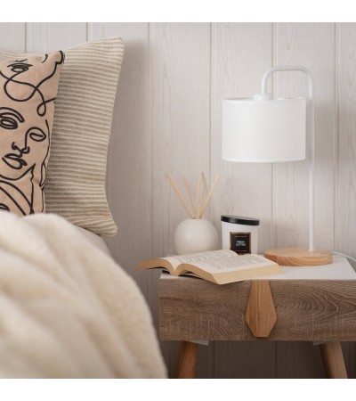 Lampe à Poser Bois et Tissu Diyara - 76400 - vue 6