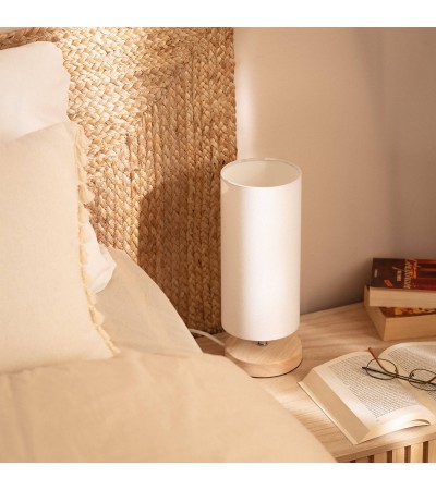 Lampe à Poser Bois et Tissu Roundi Haarle - 77565 - vue 9