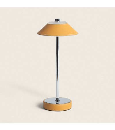 Lampe à Poser LED 3W Portable Cuir et Métal avec Batterie USB Rechargeable Limer - 114074 - vue 3