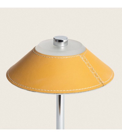 Lampe à Poser LED 3W Portable Cuir et Métal avec Batterie USB Rechargeable Limer - 114074 - vue 5