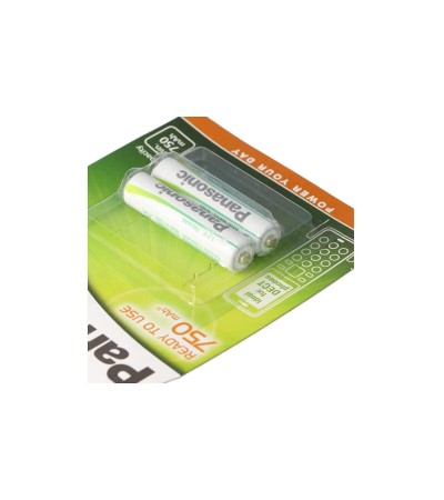 Blister 2 Piles Rechargeables 1.5V AAA PANASONIC HHR-4MVE/2BD pour Téléphones Sans Fil - 94617 - vue 2