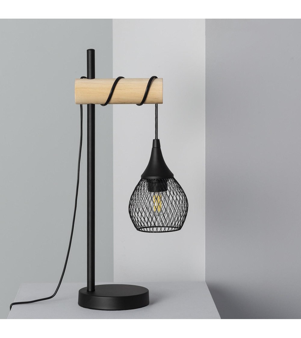 Lampe à Poser Métal et Bois Monah - 63552 - vue 3