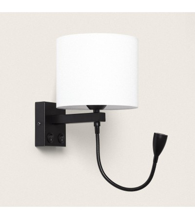 Lampe Murale avec Lumière de Lecture 2.5W Métal Black-Kianga - 115835 - vue 2