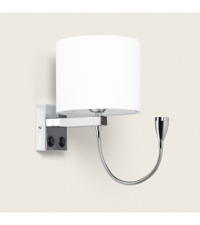 Lampe Murale avec Lumière de Lecture 2.5W Métal Silver-Kianga - 115862 - vue 4