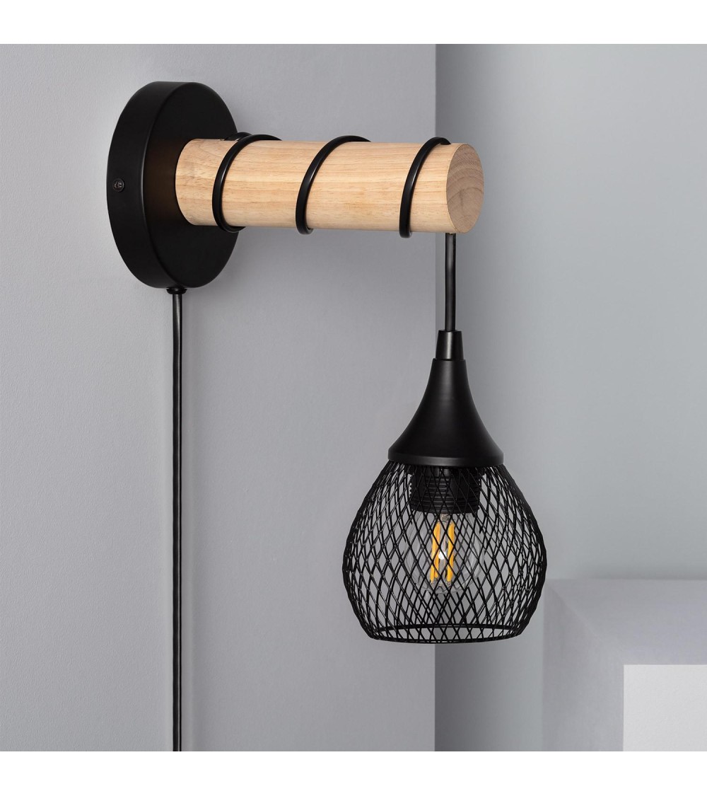 Lampe Murale Bois et Métal Monah - 71586 - vue 3