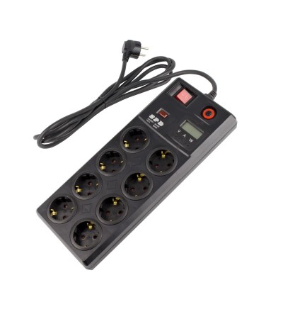 Bloc Multiprise 8 Prises Type F Schuko EU + Protection contre Surtensions 3m