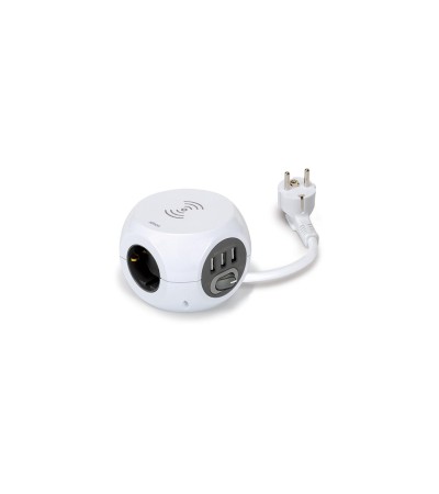 Bloc Multiprise Combiball avec chargement à  Induction 3 Prises Type F Schuko + 3 USB-A 1.4m SIMON BM516302