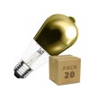 Boîte de 20 Ampoules LED E27 Filament Dimmable 5.5W ST64 Gold Reflect Big Lemon Blanc Chaud - 71923