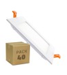 Boîte de 40 Dalles LED 12W Carrée Extra-Plate Blanc Chaud Coupe 155x155mm - 94357 - vue 1