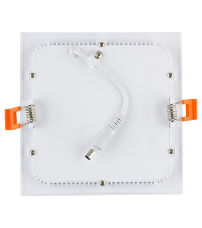 Boîte de 40 Dalles LED 12W Carrée Extra-Plate Blanc Chaud Coupe 155x155mm - 94357 - vue 4