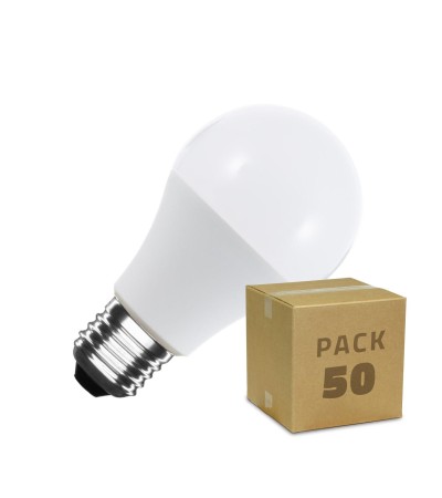 Boîte de 50 Ampoules LED E27 A60 10W Blanc Chaud