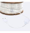 Ruban LED Dimmable 220V SMD 60 LED/m BOBINE 50m 6W/m 600lm/m Largeur 12mm Coupe 20cm IP65 - 115177 - vue 1