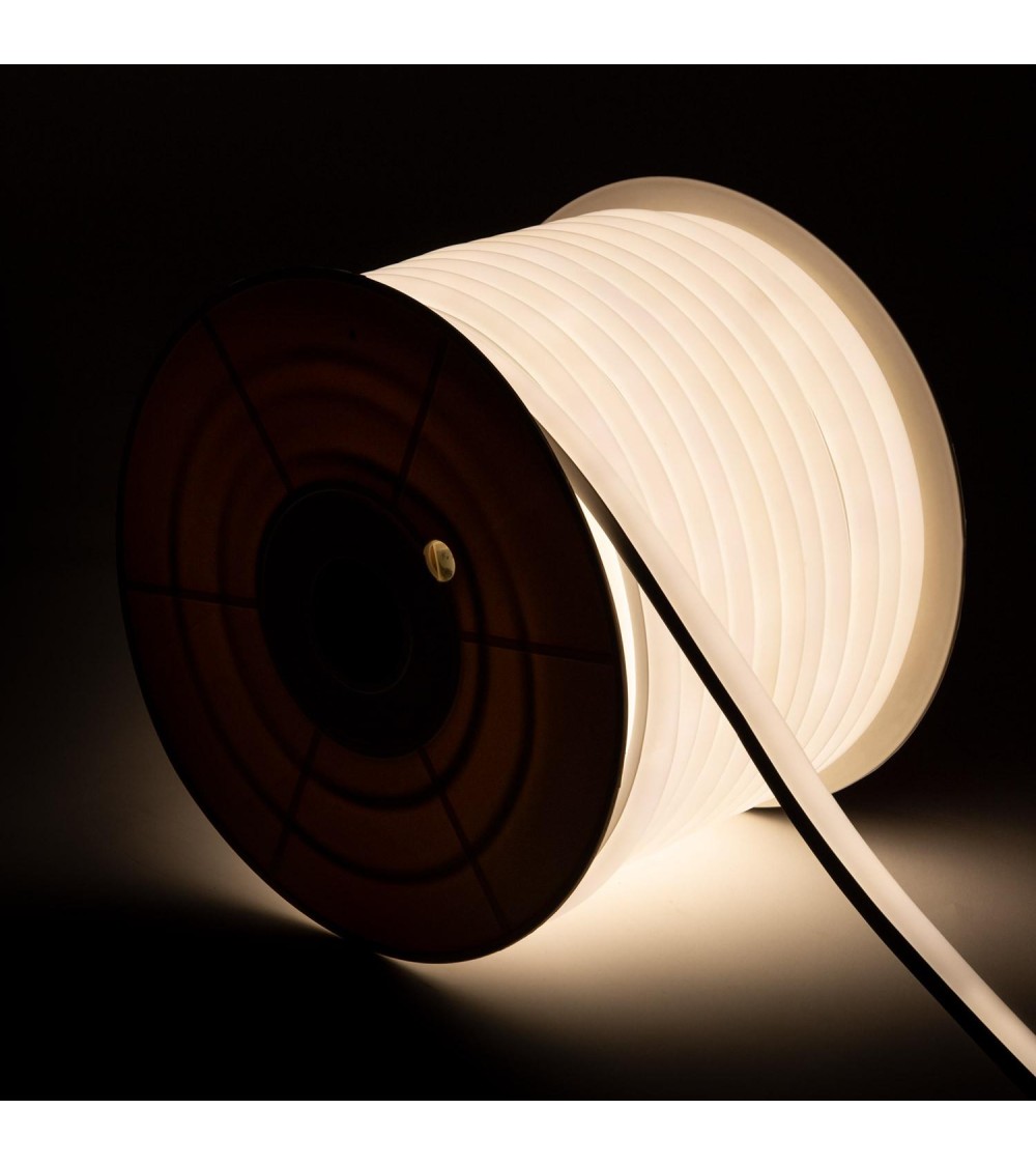Ruban LED Néon Dimmable 220V BOBINE 50m Blanc Neutre Semi-Circulaire 180º 7.5W/m Coupe 100cm IP67 - 88530 - vue 1