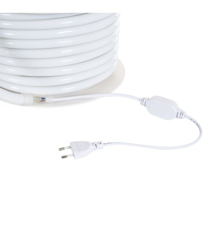 Bobine Néon LED Flexible 360º Rond Dimmable 220V AC 120LED/m IP67 Jaune 50 Mètres sur Mesure Coupe Tous les 100cm - 4414…