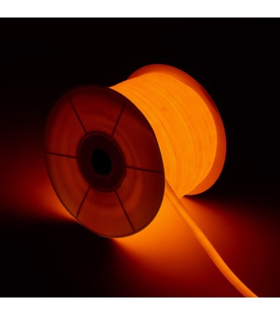 Ruban LED Néon Dimmable 220V BOBINE 50m Orange Circulaire 360 9W/m Coupe 100cm IP67