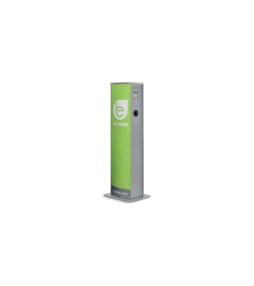 Borne de Recharge pour Voiture Electrique SCAME OCPP 22kW Triphasé Tour avec 2 Prises 204.CA23B-T2T2A - 99598 - vue 1