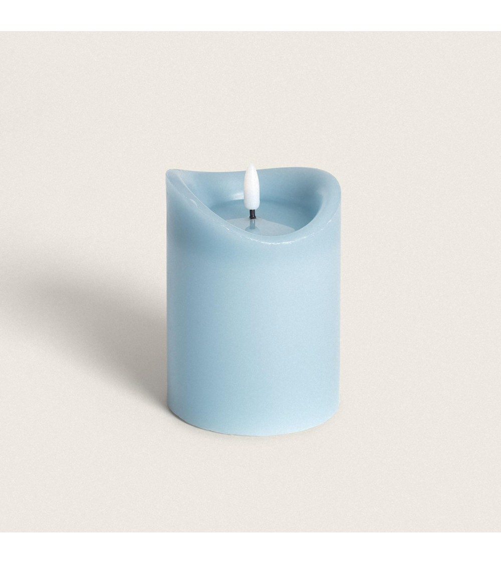 Bougie LED Cire Naturelle Bleue à Piles 12.5 cm - 112014 - vue 1