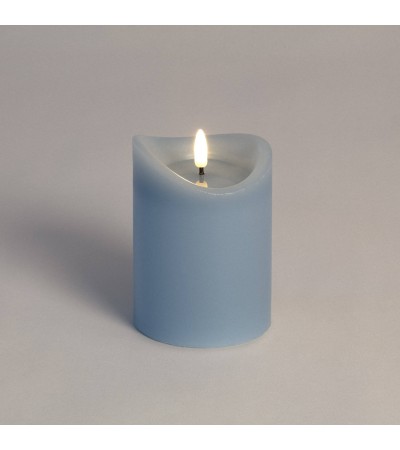 Bougie LED Cire Naturelle Bleue à Piles 12.5 cm - 112014 - vue 3