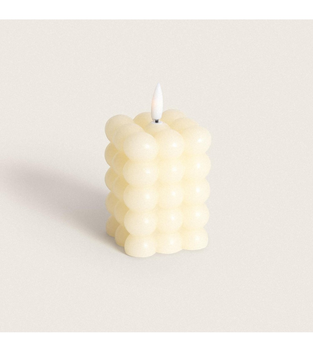 Bougie LED Cire Naturelle Carrée à Piles 8.8 cm - 109682 - vue 1