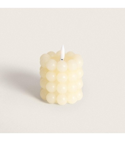 Bougie LED Cire Naturelle Circulaire à  Piles 7.5 cm