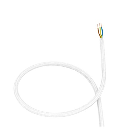 Câble Électrique Textile Blanc