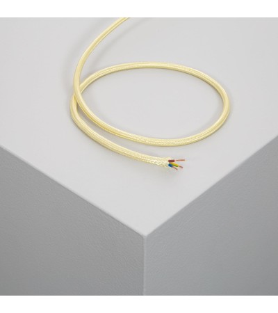 Câble Électrique Textile Doré
