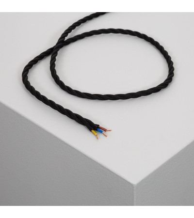 Câble Électrique Textile Tressé Noir - 66591 - vue 3