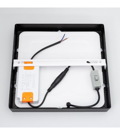 Plafonnier LED 18W Carré Aluminium 210x210 mm Slim CCT Sélectionnable Galán SwitchDimm - 95547 - vue 8