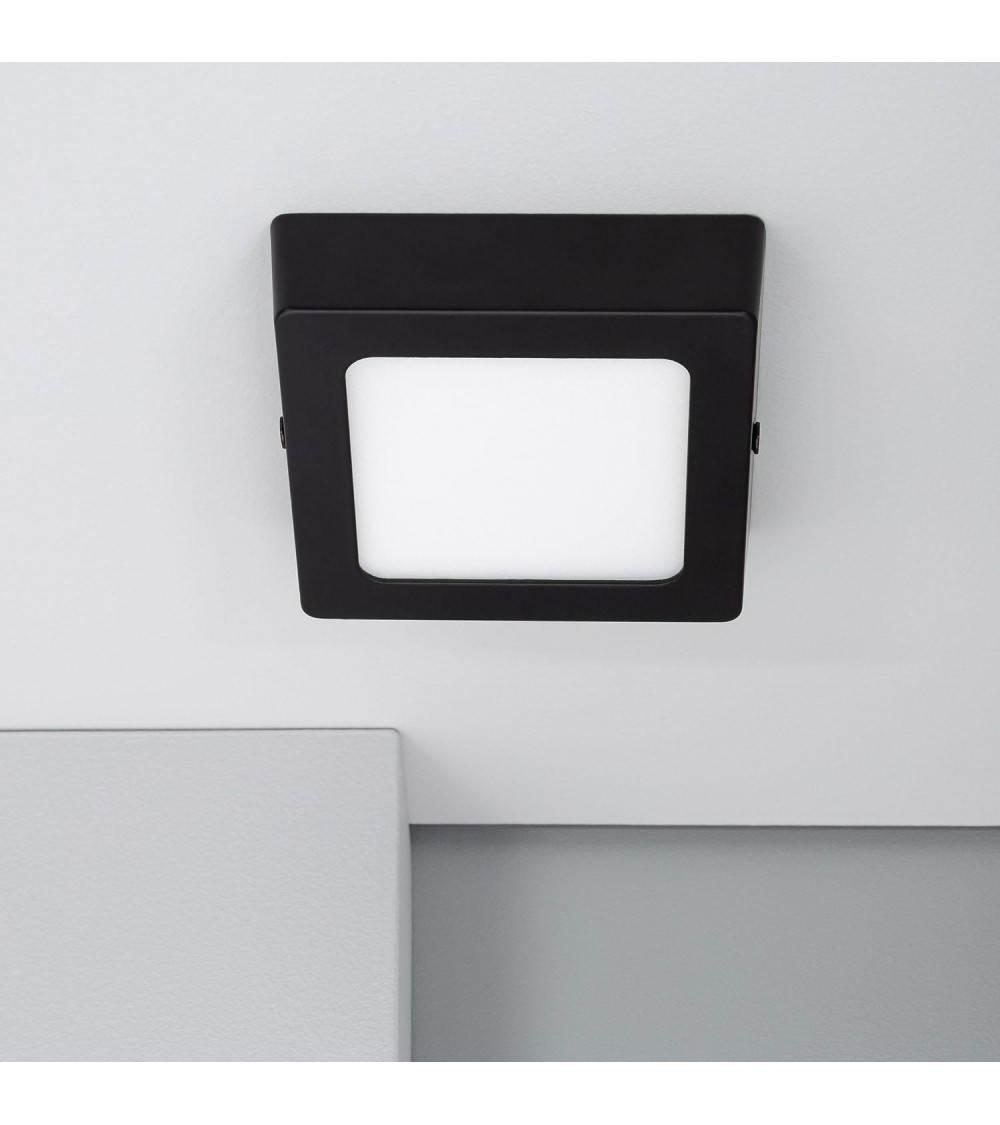 Plafonnier LED 6W Carré Aluminium 105x105 mm Slim CCT Sélectionnable Galán SwitchDimm - 95522 - vue 4