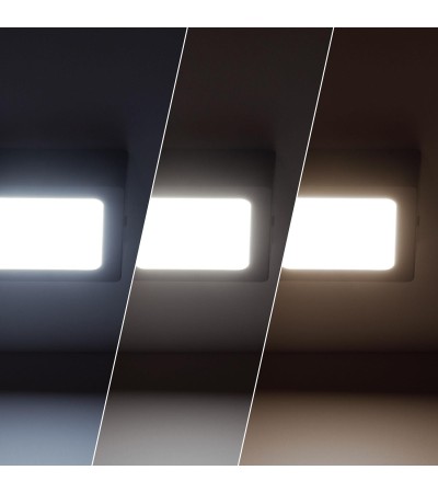 Plafonnier LED 6W Carré Aluminium 105x105 mm Slim CCT Sélectionnable Galán SwitchDimm - 95522 - vue 6