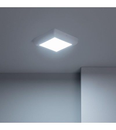 Plafonnier LED Carré Métal Design White 12W 178x178mm - 1132 - vue 9